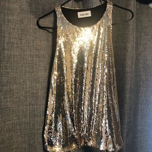 Gold Sequins Racer Back Top